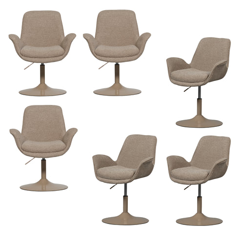 WOOOD eetkamerstoelen Marten - Polyester - Zand - Set van 6