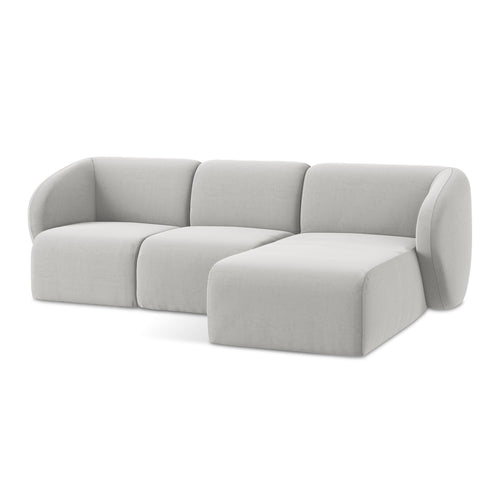 LaMiaSofa hoekbank rechts Cervo - velours - zilver - 248x166x84