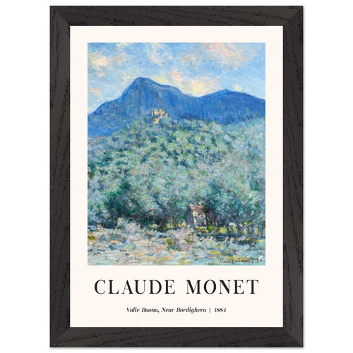 Artfulprints Poster met Lijst Claude Monet - Valle Buona, near Bordighera   - A4 21x29.7 cm - Blauw