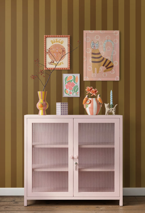 ESTAhome behang strepen bruin - 50 x 900 cm - 131973