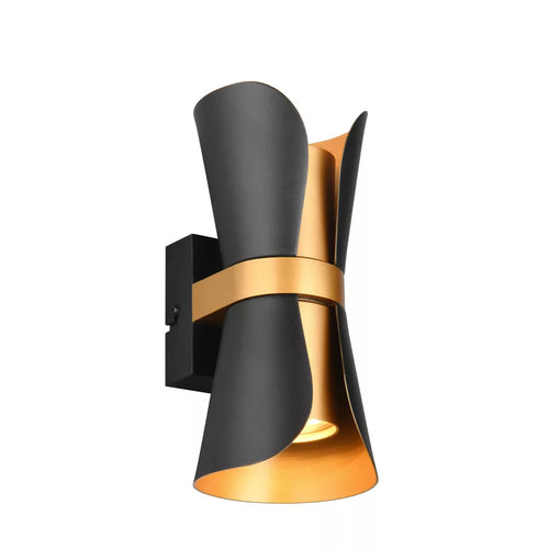 Trio Leuchten wandlamp Coat - 2 lichts - 11  x 21   cm - zwart