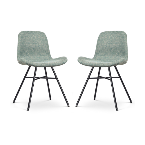 Nolon Noa-Fé Eetkamerstoelen Set van 2 - Zacht Groen - Witte Poten - vtwonen shop