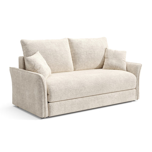 Premium Interiors - Slaapbank CHERY - getextureerd fluweel crème 176.5cm