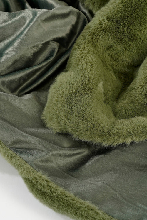 Mica Decorations Bronte Fleece Deken - L200 x B150 cm - Donkergroen