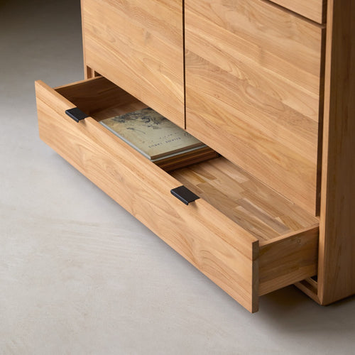 Tikamoon Massief teakhouten buffetkast 120 cm - Naturel - vtwonen shop