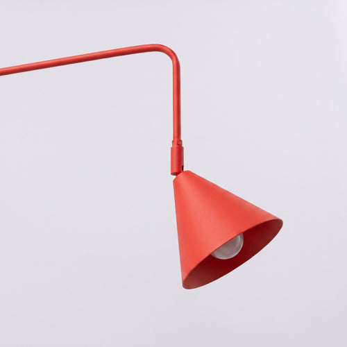 Sollux Lighting Wandlamp NOX 1 rood met schakelaar - 14x61x30cm