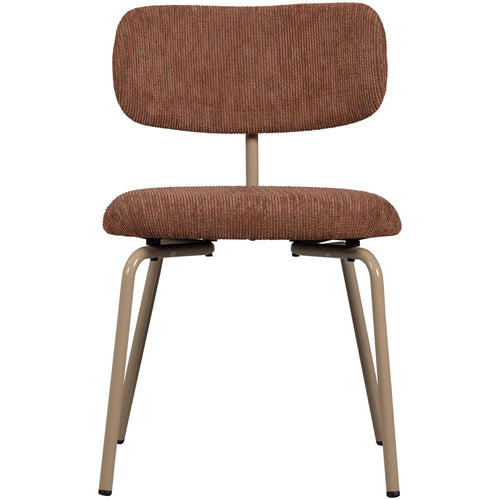 WOOOD eetkamerstoelen Travis - Polyester - Bruin - Set van 2