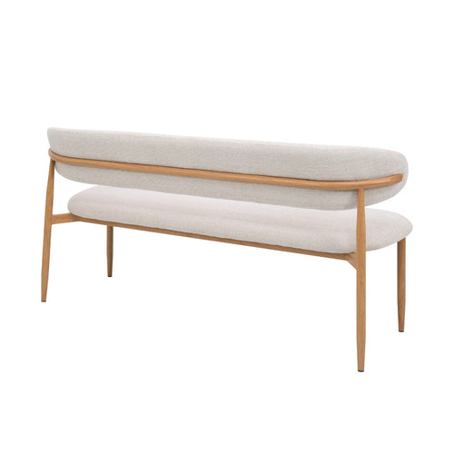 Giga Meubel Eetkamerbank Alexia - Stof - Beige/Naturel - 200x55x77cm
