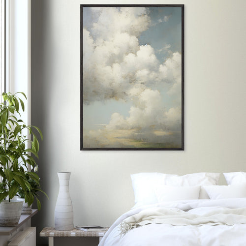 Artfulprints Poster met Lijst The clouds   - 70x100 cm - Wit