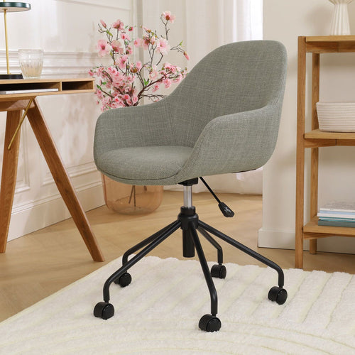 Nolon Nout-Mae Bureaustoel Saliegroen - Armleuning - Zwart Onderstel - vtwonen shop