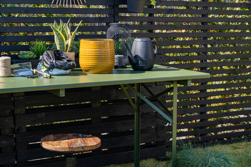 MaximaVida inklapbare biertafel Berlijn 200 x 70 cm olijfgroen - FSC hout