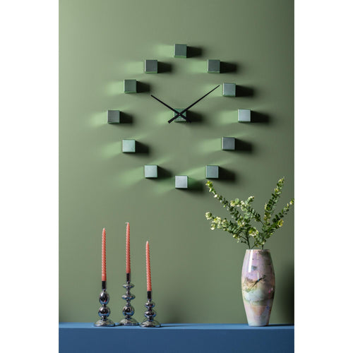 Karlsson wandklok DIY Cubic Metallic - groen - Ø40cm - vtwonen shop