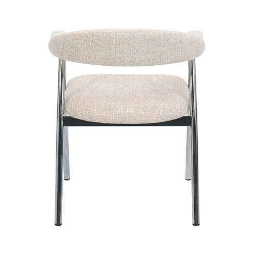 DÉJA Living Eetkamerstoel Sorø - Beige/Chrome - Set van 2