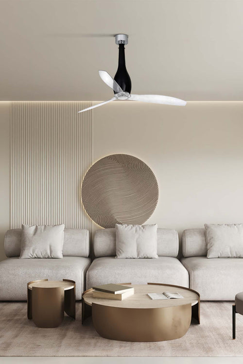 Faro Eterfan Medium Plafondventilator met / zonder Licht Helder, Zwart Glanzend