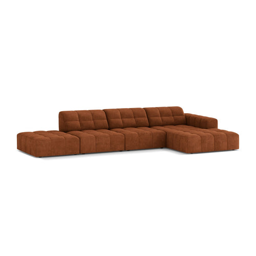 Cosmopolitan Design - Rechter hoekbank Chicago 5-zits, chenille baksteen - 167x348x78cm