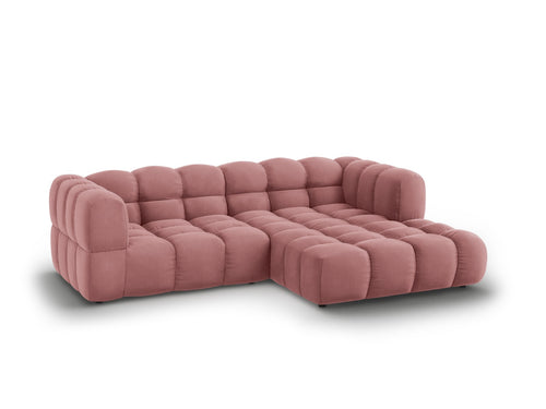 Cosmopolitan Design Modulaire hoekbank rechts Sky 3-zits, flueel, zalm - 162x244x70cm