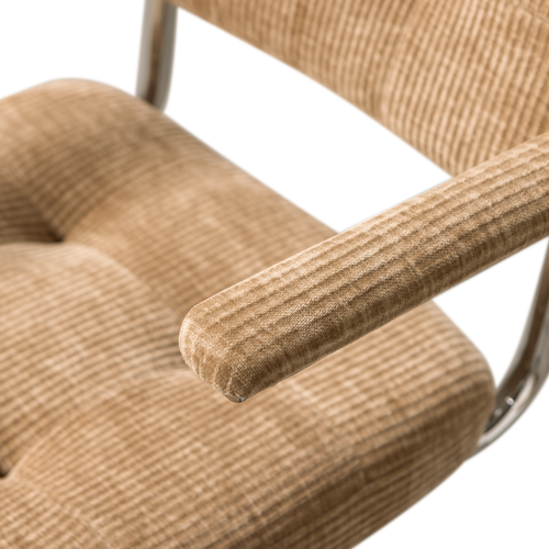 WOOOD bureaustoel Kova - Geweven Ribstof - Donkerzand - 87x54x80 - vtwonen shop