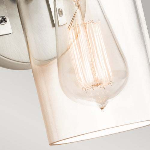 Elstead Brinley - 1 lichte wandlamp geborsteld nikkel, E27