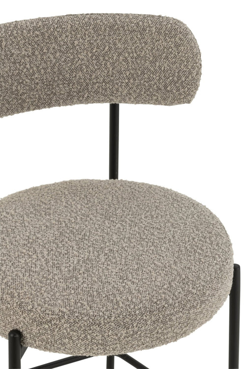 J-Line barstoel Bouclé - multiplex/polyester - grijs/zwart