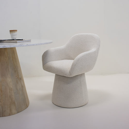 Giga Meubel Eetkamerstoel minthe - Draaibaar - Stof - Beige - vtwonen shop