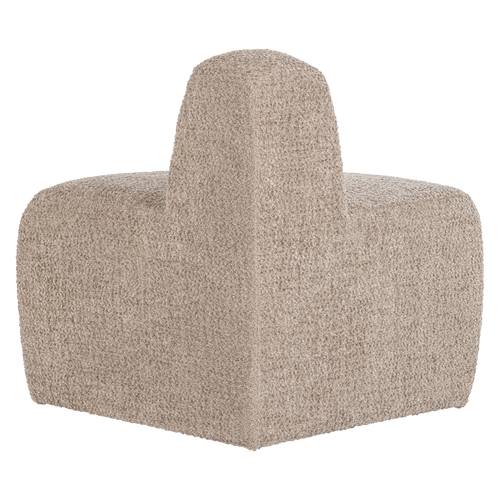 WOOOD eetbank hoek rond rugleuning Mojo - Wollig - Donkerzand - 83x100x74