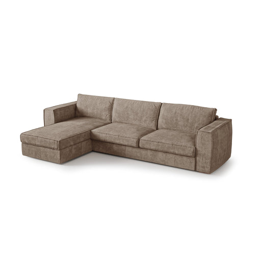 Premium Interiors - Hoekbank (links) MIKA - zacht aanvoelende geweven stof mol 292cm