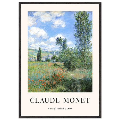 Artfulprints Poster met Lijst Claude Monet - View of Vétheuil II   - 70x100 cm - Groen