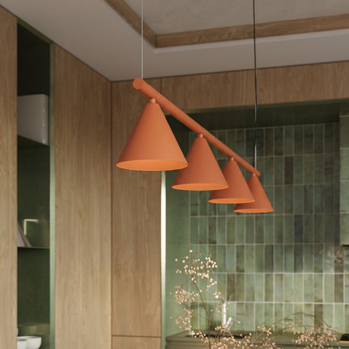 Sollux Lighting Kroonluchter NOX 4L rode oker - 122x14x215cm