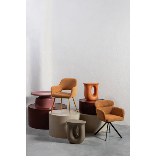 WOOOD draaibare eetkamerstoelen Fenne - Polyester - Ginger - Set van 2 - vtwonen shop