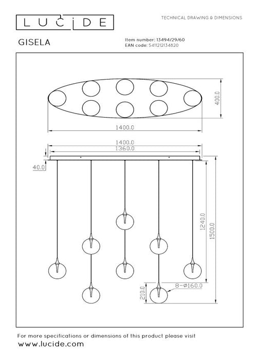 Lucide hanglamp GISELA - Geïntegreerde LED - Transparant - vtwonen shop