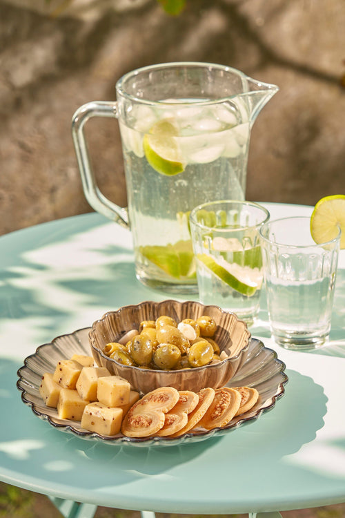 Mica Decorations Corfu Ontbijtbord - H3 x Ø21 cm - Keramiek - Grijs - vtwonen shop