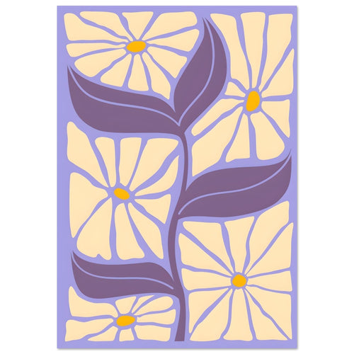 Artfulprints Poster met Lijst Matisse - Floral form   - 70x100 cm - Paars