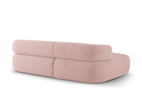 Micadoni linker hoekbank Jenny 5-zits, boucle poederroze - 145x225x73cm