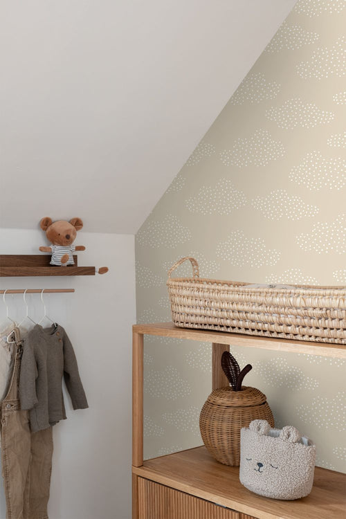 ESTAhome behang wolkjes beige - 53 cm x 10.05 m - 139515