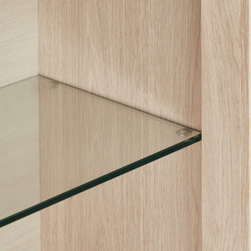 Furnhouse 4-deurs wandkast Porto - Witte olie - MDF, Eikenfineer, Glas - 34x212x60