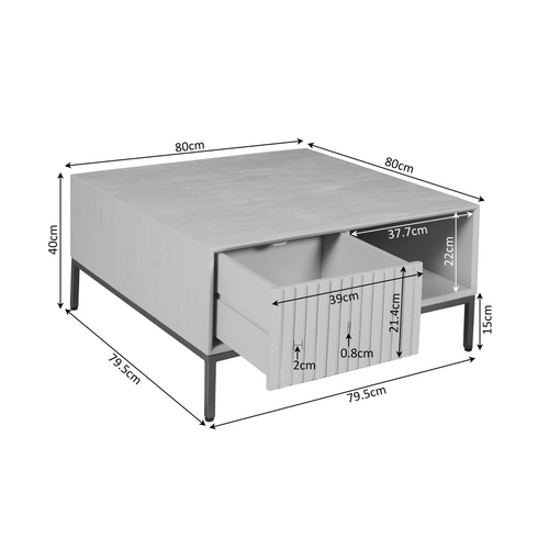 Starfurn  salontafel Madison - bruin - 80x80x40cm - vtwonen shop