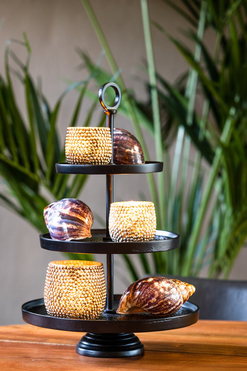 Light & Living etagere Lutek - zwart - 32x32x48 cm