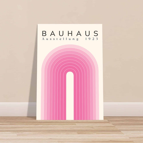 Artfulprints Poster met Lijst Bauhaus - Pink rainbow   - 70x100 cm - Roze