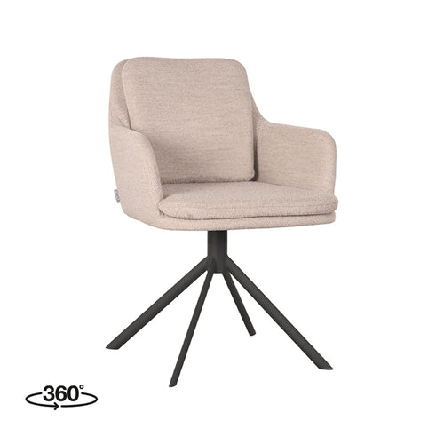 LABEL51 Eetkamerstoel Joy - Naturel Bouclé - Zithoogte 49cm