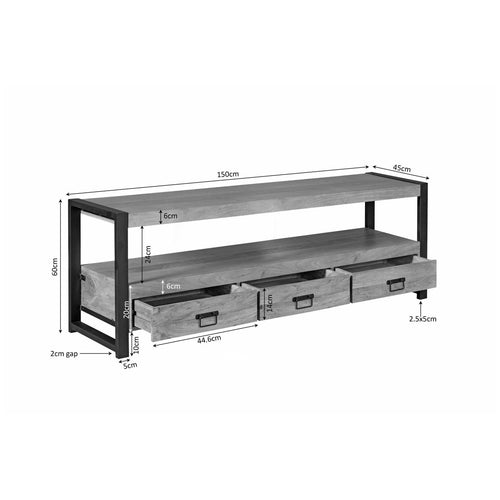 StarFurn Tv-meubel Boaz Open - Naturel Hout - 150x45x60cm - vtwonen shop