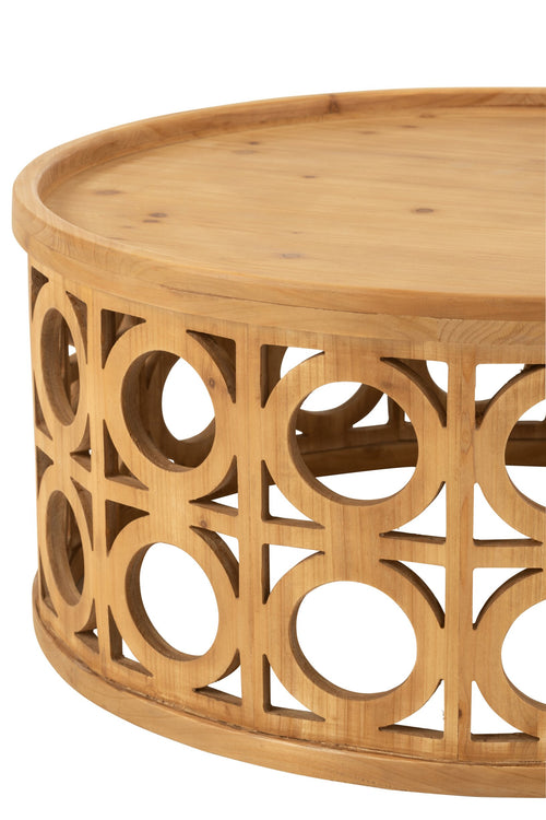 J-Line salontafel Gekerfd - hout - naturel