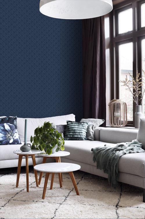 ESTAhome behang oosters motief blauw - 53 cm x 10.05 m - 148322
