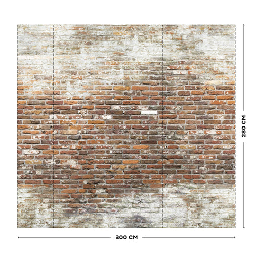 Art for the Home Fotobehang - Bakstenen Muur - Bruin - 280x300 cm - vtwonen shop