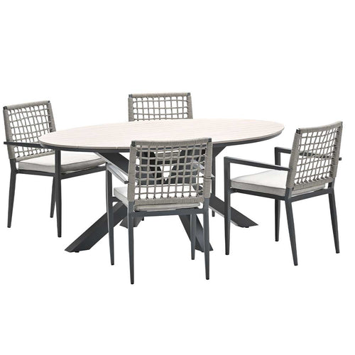 Garden Impressions tuinset Burela - Tulli taupe 5-delig - ovaal 180x115 cm - vtwonen shop