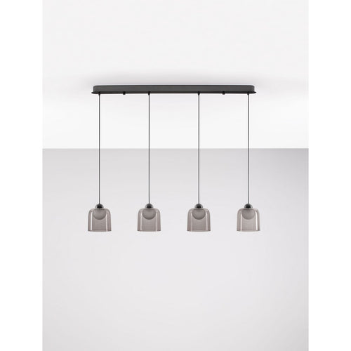 Nova Luce DIONE Hanglamp voor aan het plafond, zandkleurig zwart, rookkleurige LED 20W 800lm 3000K