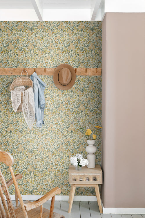 ESTAhome behang bloemen vergrijsd groen - 50 x 900 cm - 131448 - vtwonen shop