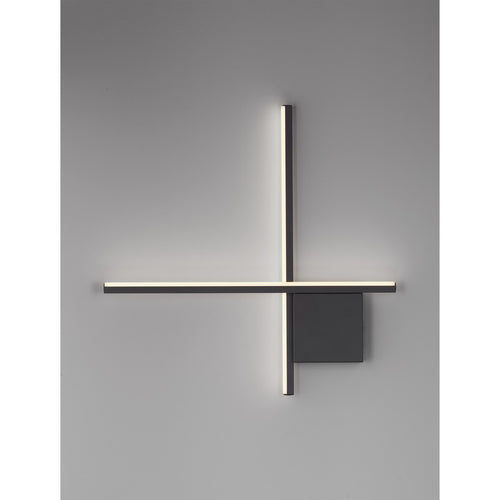 Nova Luce CROSS Geïntegreerde LED-wandlamp Sandy Black Triac dimbare LED 15W 880lm 2700K