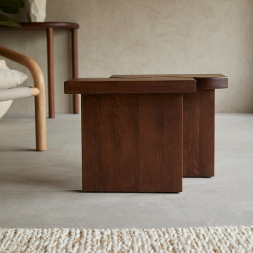 Tikamoon Massief eiken bijzettafel - Donkerbruin - vtwonen shop