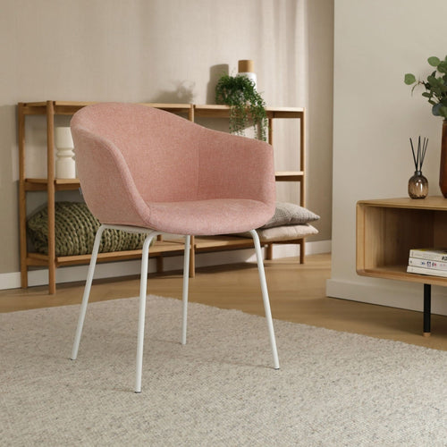 Nolon Nora-Otis Eetkamerstoelen Set van 2 - Zacht Roze - Witte Poten - vtwonen shop