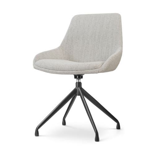 Nolon Nola-Isa Eetkamerstoel Beige Gemêleerd - Draaibaar Zwart Onderstel